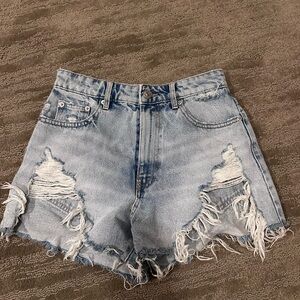 Zara Distressed Jean Shorts